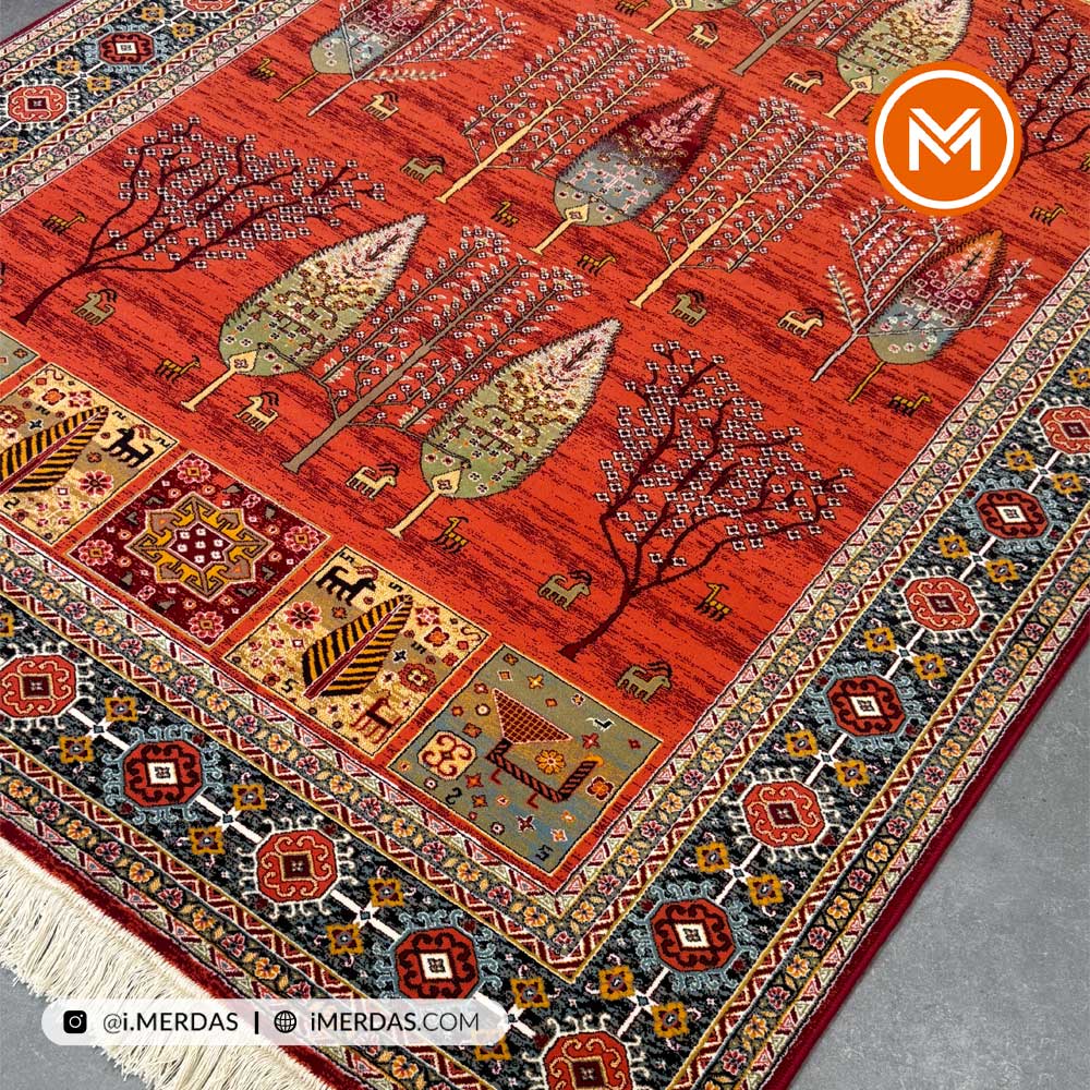 فرش گبه کد 184 زمینه لاکی
